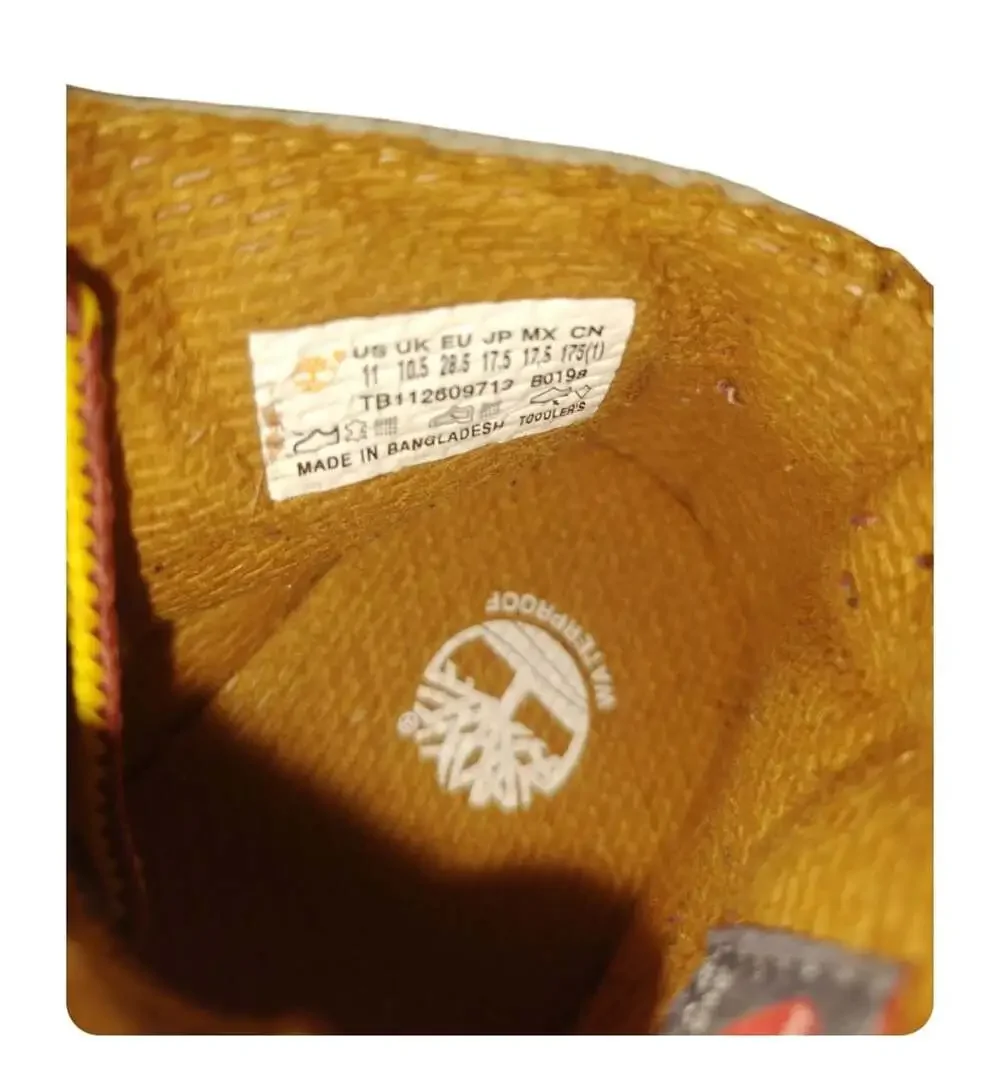 Timberland 6-Inch Premium Waterproof Boot Size 11 Wheat Toddler